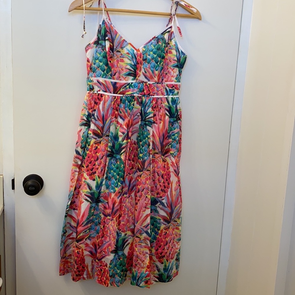 J Crew Dress Ratti Pineapple Print Size 0-2